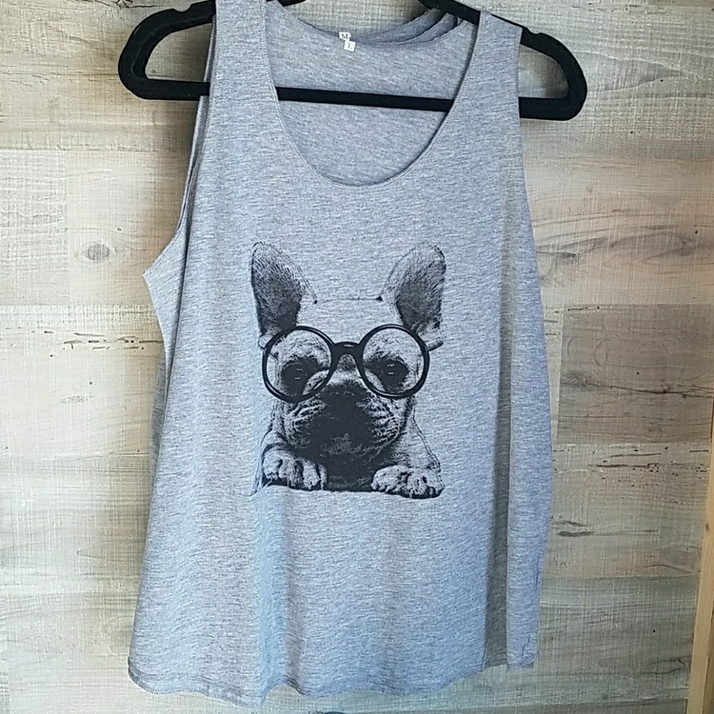 Frenchie graphic tank top